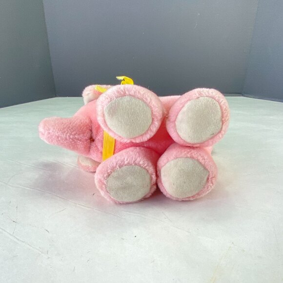 Vintage 1984 Amtoy Baby Soft Touch Plush Pink Elephant Music Box - Picture 6 of 10